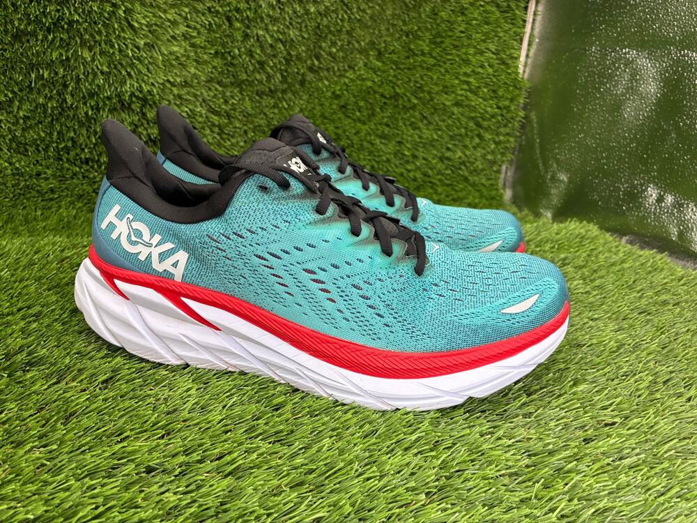 Hoka One One Clifton 8 1119393-RTAR Athletic Sneaker Men's 10D Blue Mesh Sports